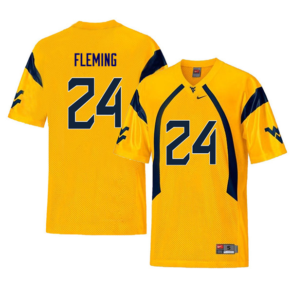 NCAA Men's Maurice Fleming West Virginia Mountaineers Yellow #24 Nike Stitched Football College Retro Authentic Jersey SO23W76GC